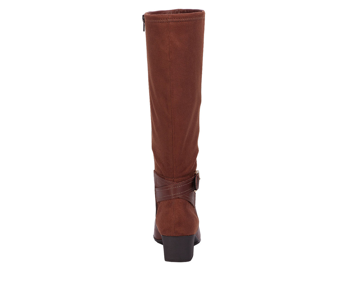 Tobacco Leather  Stretch Suede Fabric-MAX WS BY ROS HOMMERSON 3