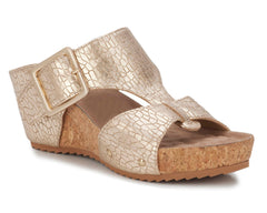 Gold Metallic Crackle Leather-THEA BY ROS HOMMERSON 1