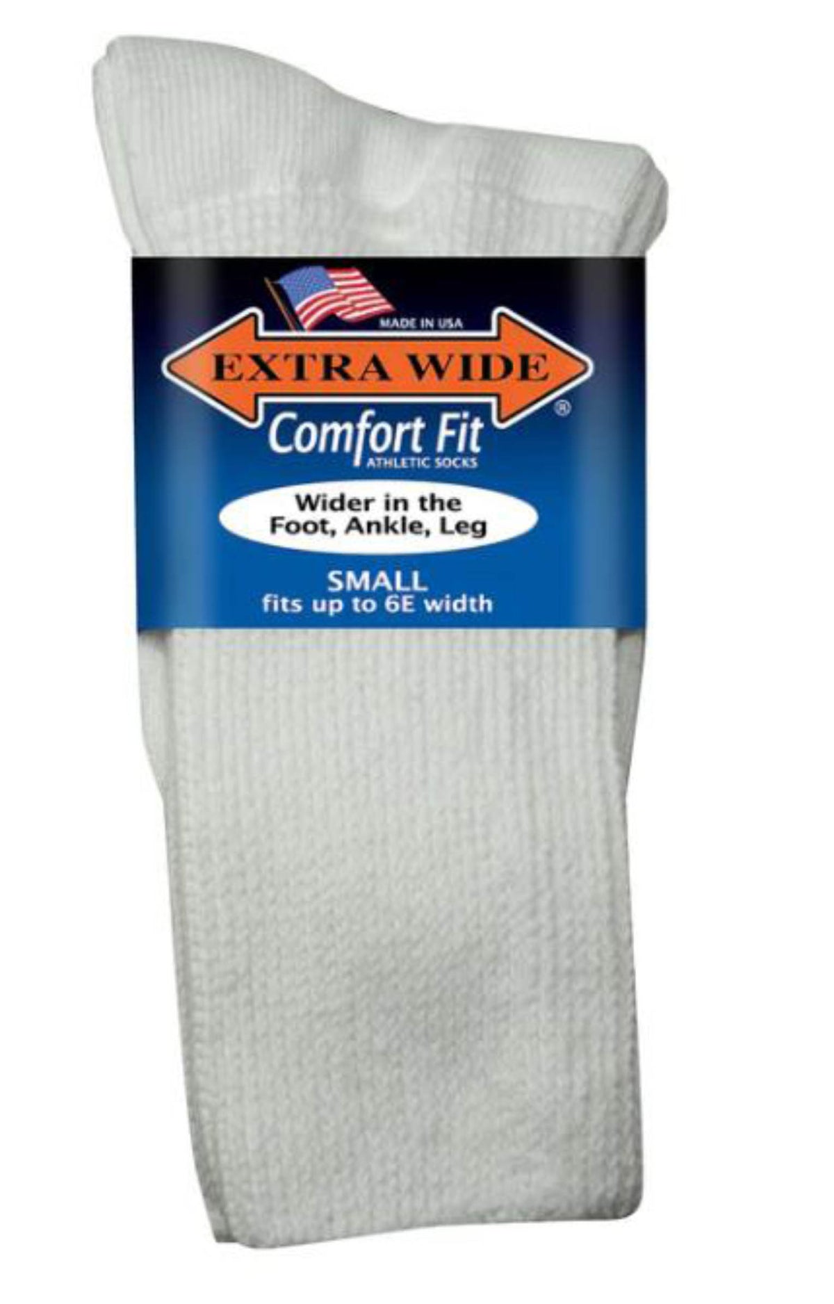 White-EXTRA WIDE ATHLETIC CREW SOCK 1