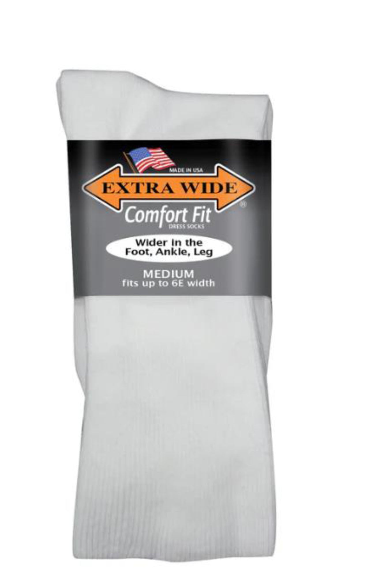 White-EXTRA WIDE DRESS SOCK 1