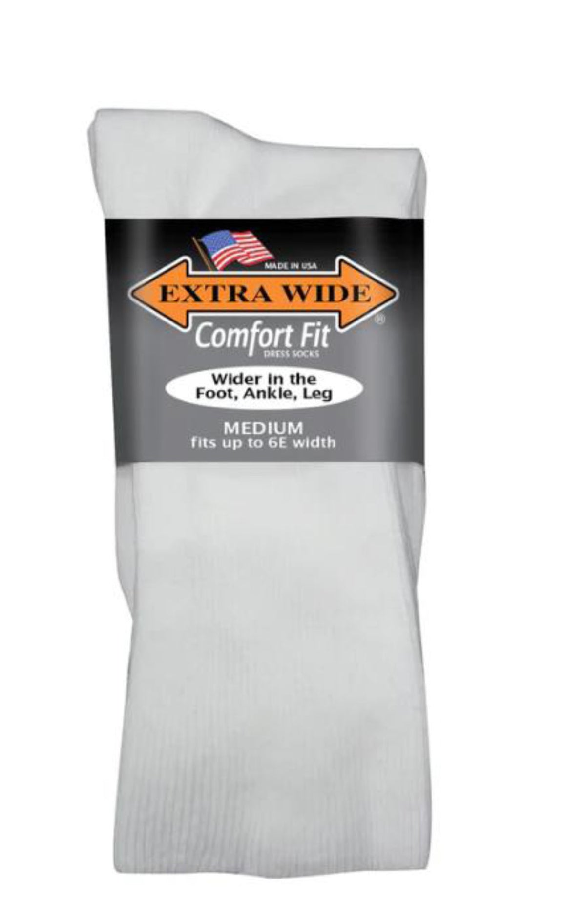 White-EXTRA WIDE DRESS SOCK 1