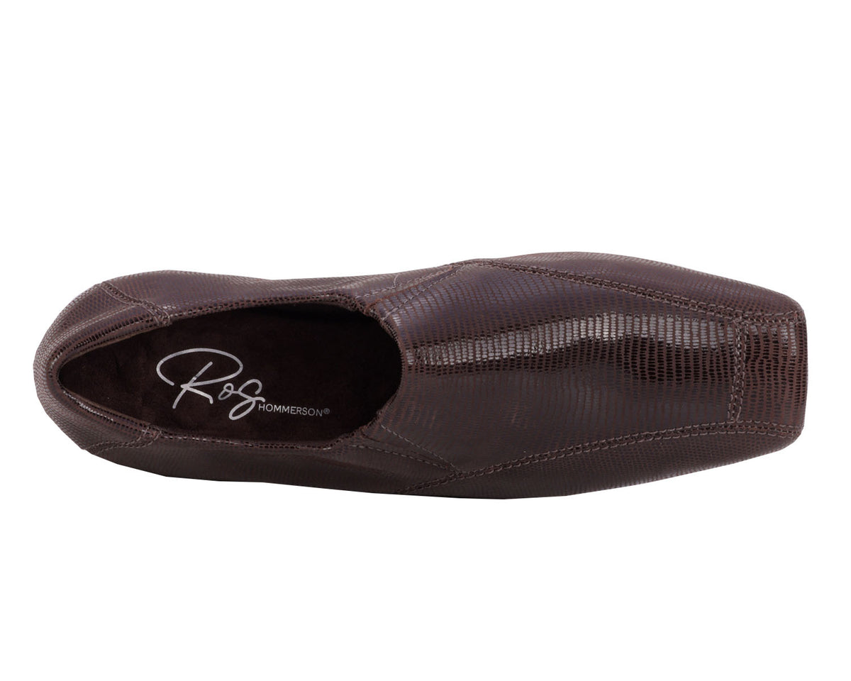 Brown Lizard Print Leather-EAGAN BY ROS HOMMERSON 4