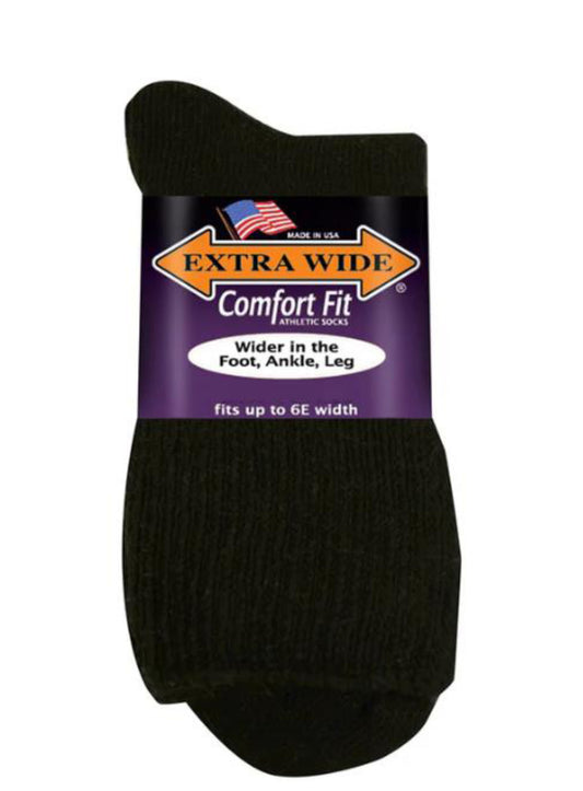 Black-EXTRA WIDE ATHLETIC QUARTER SOCK 1