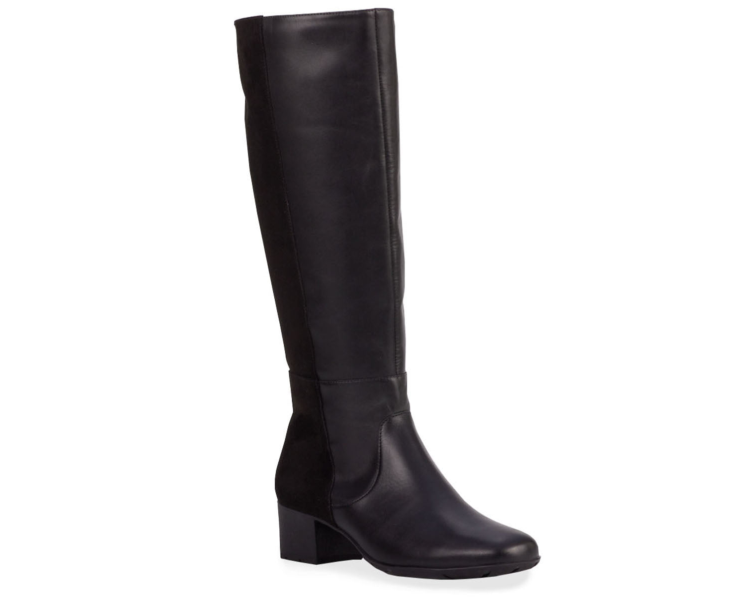 Black Leather  Stretch Suede Fabric-MIX MS BY ROS HOMMERSON 1