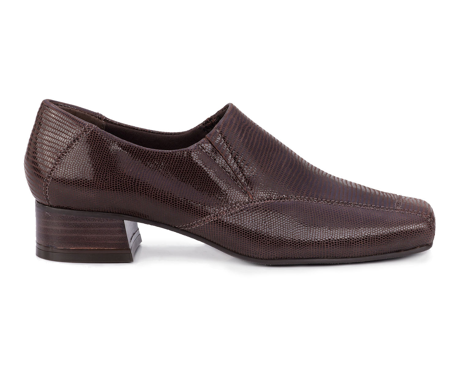Brown Lizard Print Leather-EAGAN BY ROS HOMMERSON 5