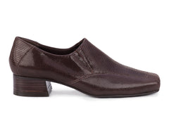 Brown Lizard Print Leather-EAGAN BY ROS HOMMERSON 5