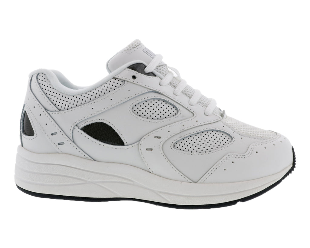 White Leather Perf White Mesh-FLARE BY DREW 3