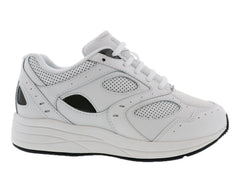 White Leather Perf White Mesh-FLARE BY DREW 3