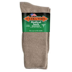 Tan-EXTRA WIDE MEDICAL CREW SOCK 1