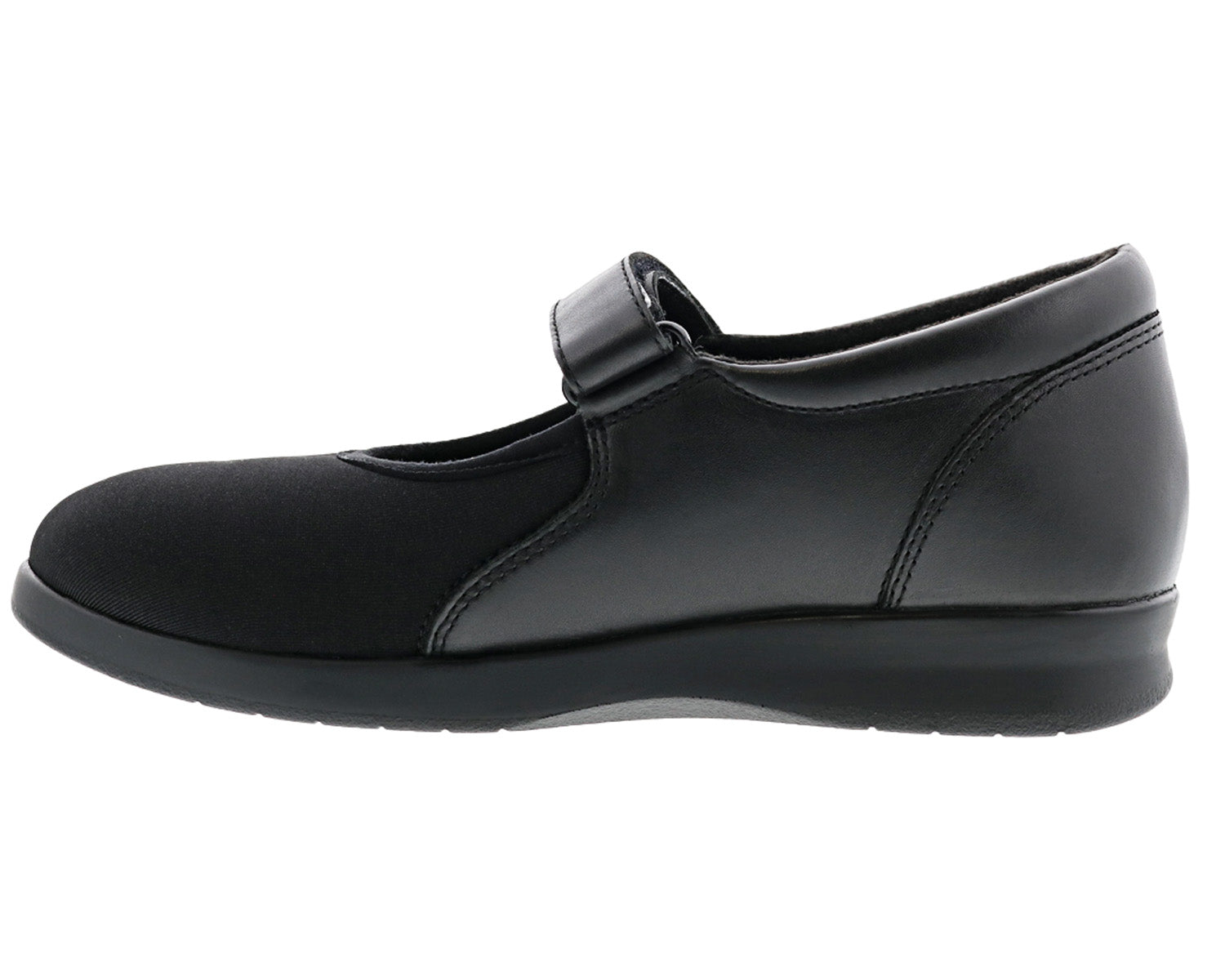 Black Leather Black Stretch-Bloom II BY DREW 5