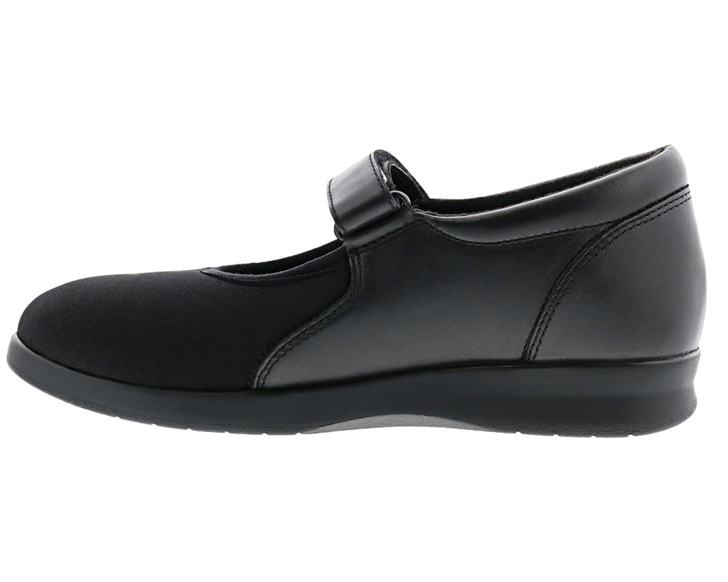 Black Leather Black Stretch-Bloom II BY DREW 5