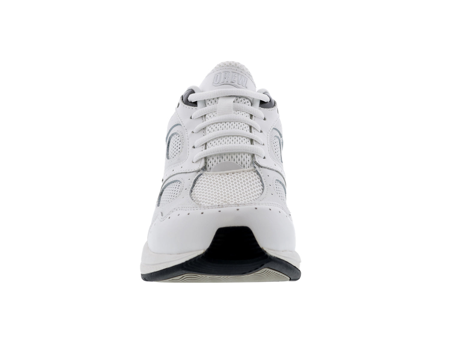 White Leather Perf White Mesh-FLARE BY DREW 4