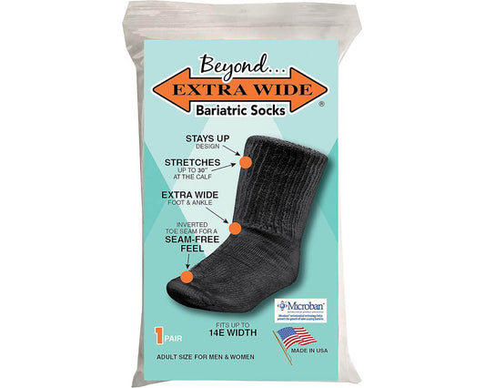 Black-EXTRA WIDE BARIATRIC SOCK 1