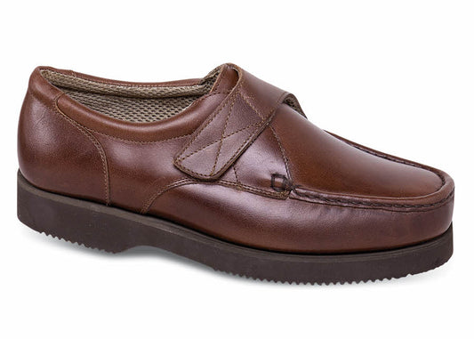 Brown Leather-Strap Moccasin BY HITCHCOCK 1