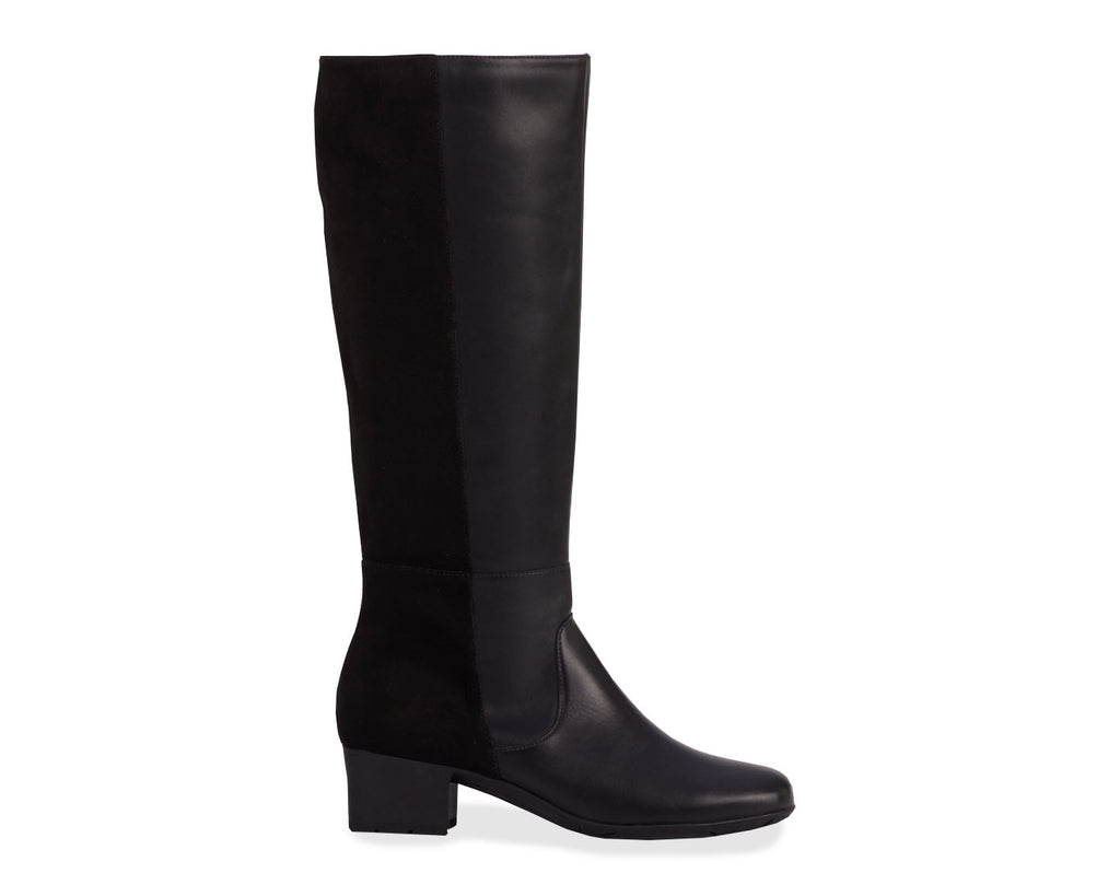 Black Leather  Stretch Suede Fabric-MIX WS BY ROS HOMMERSON 6
