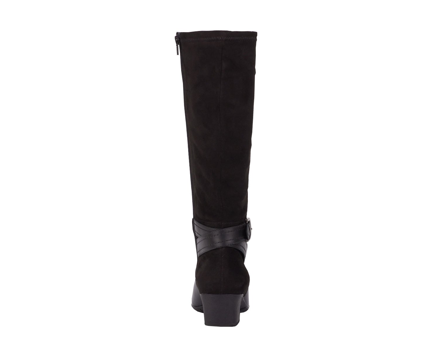 Black Leather  Stretch Suede Fabric-MAX WWS BY ROS HOMMERSON 5