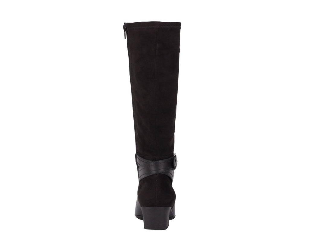 Black Leather  Stretch Suede Fabric-MAX WWS BY ROS HOMMERSON 5