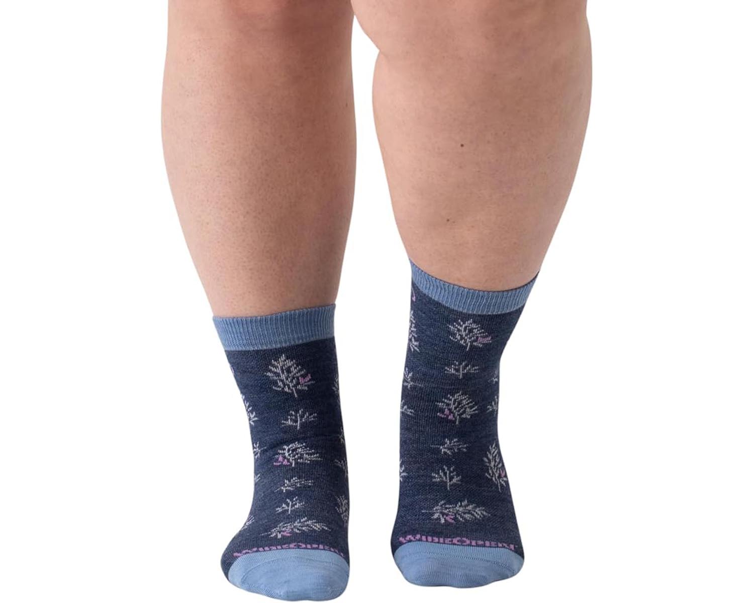 Denim Combo-Womens Foliage Lightweight Micro Crew Sock 1