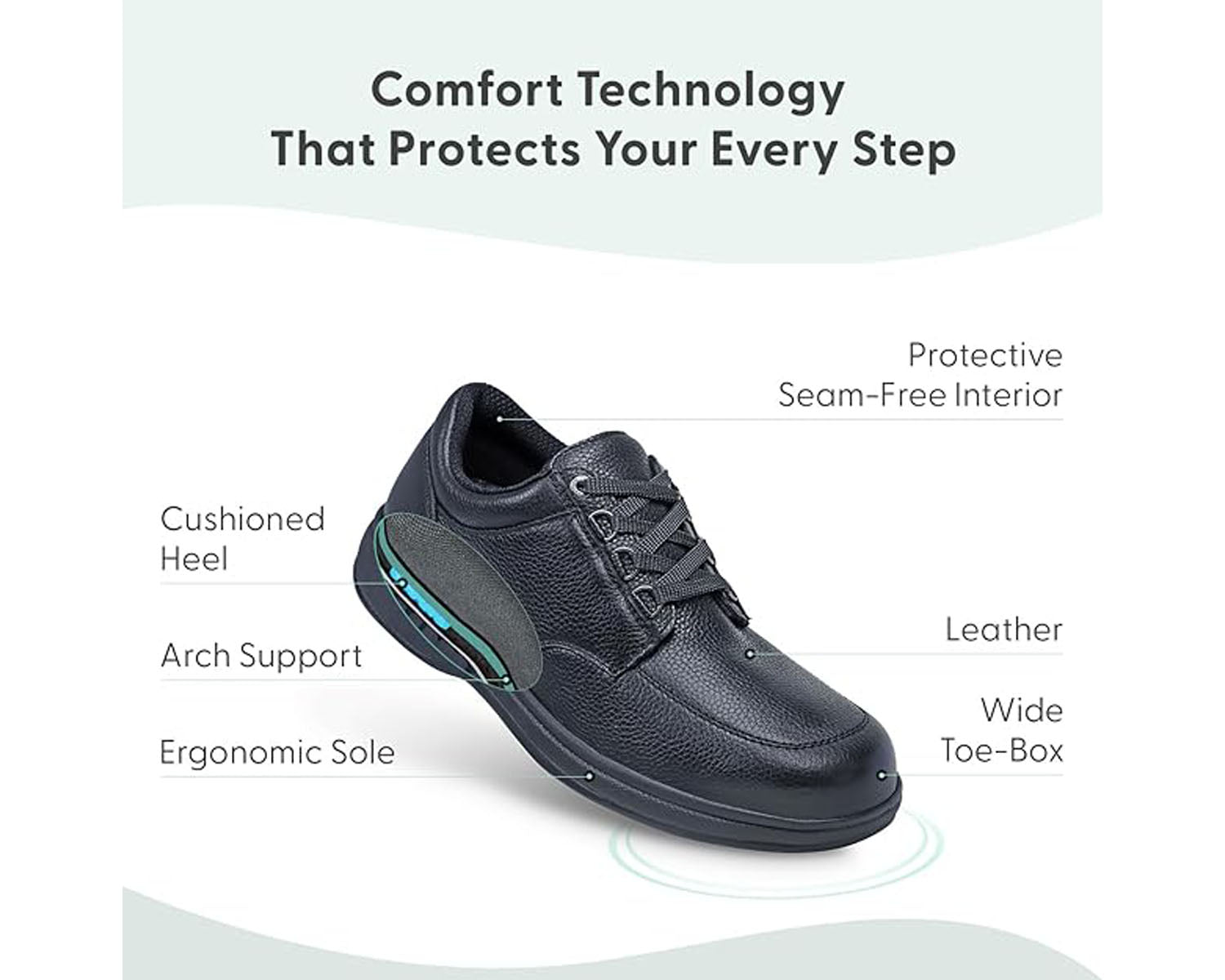 Black-Avery Island D-ring Oxford BY ORTHOFEET 4