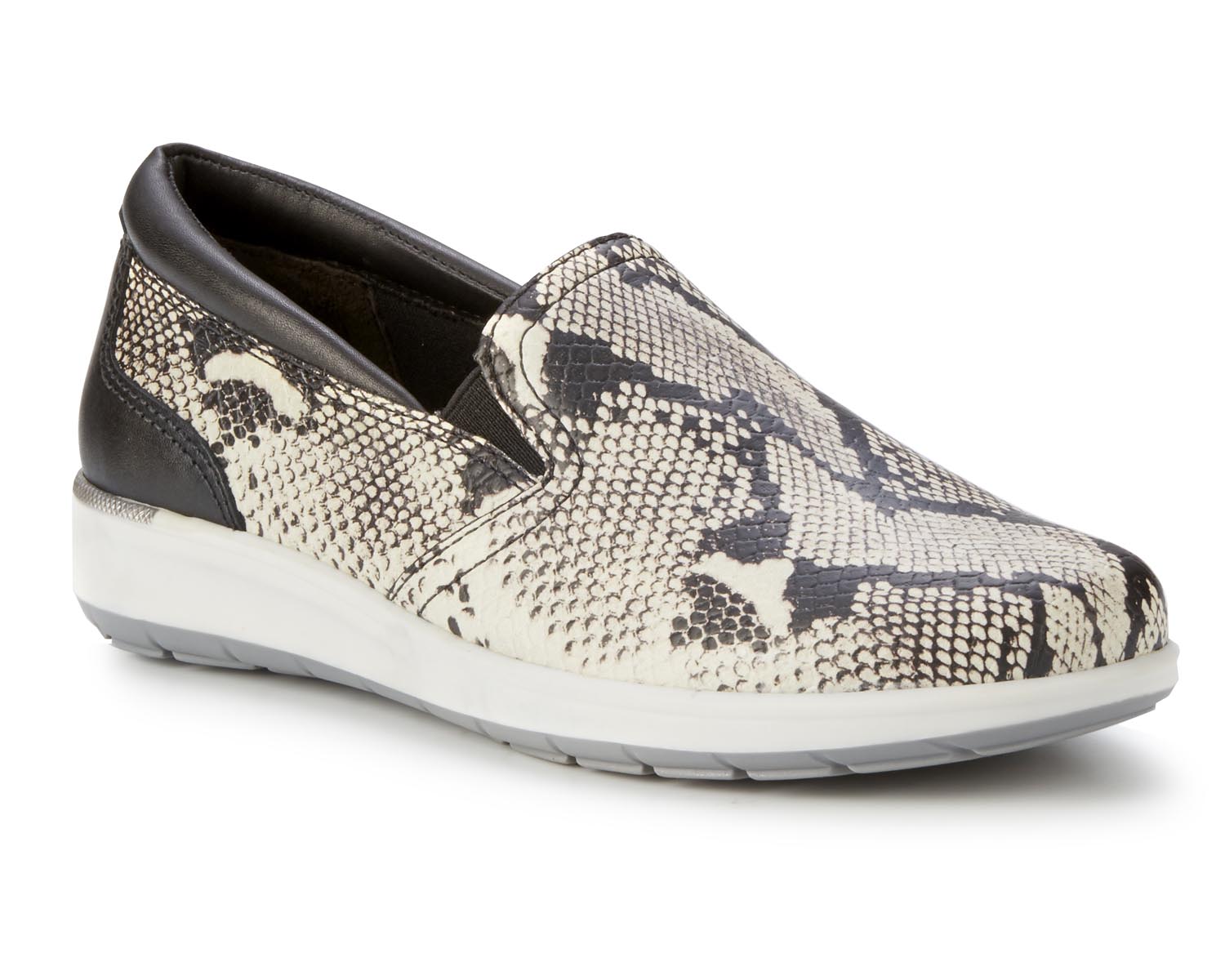Black Bone Snake Print Leather-WC ORLEANS 1