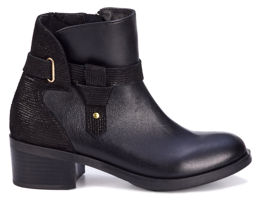 Black Napa Patent Lizard Print Leather-DELIA BY ROS HOMMERSON 4