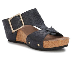 Black Rustic Snake Print Leather-THEA BY ROS HOMMERSON 1