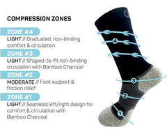 White-OS1st WP4 WIDE Wellness Performance Sock - Crew 3