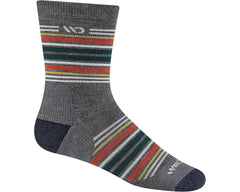 Grey Combo-Mens Multi Stripe Cushioned Micro Crew Sock 1