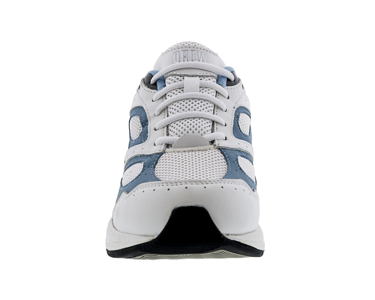 White Blue Leather   White Mesh-FLARE BY DREW 4