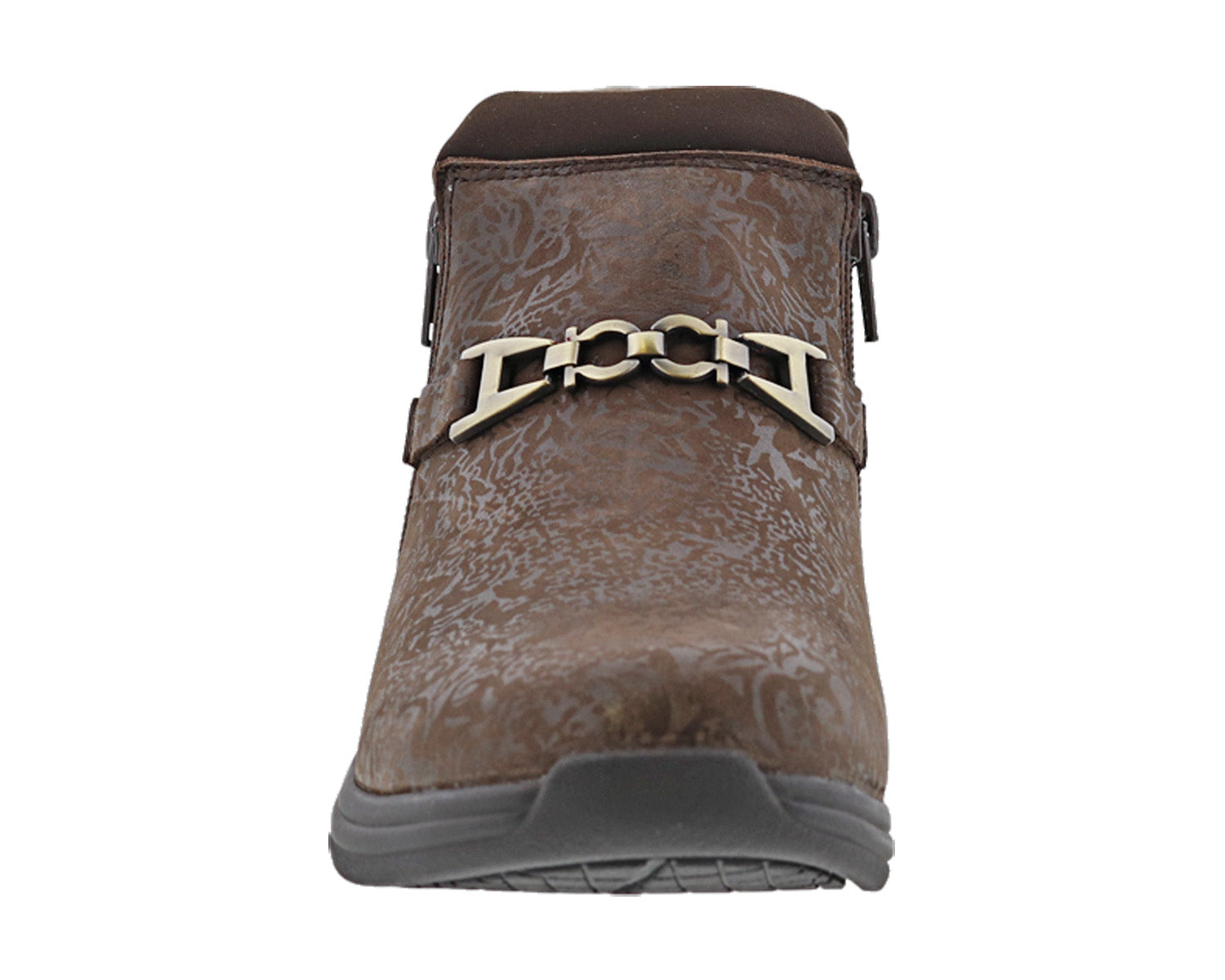 Brown Metallic Foil Leather-BLOSSOM BOOTS - Womens 3