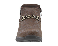 Brown Metallic Foil Leather-BLOSSOM BOOTS - Womens 3