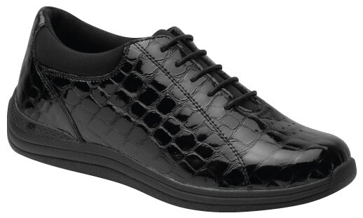 Black Croc Patent Leather-Tulip BY DREW 1