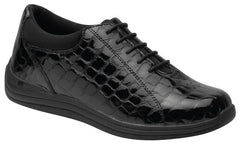 Black Croc Patent Leather-Tulip BY DREW 1