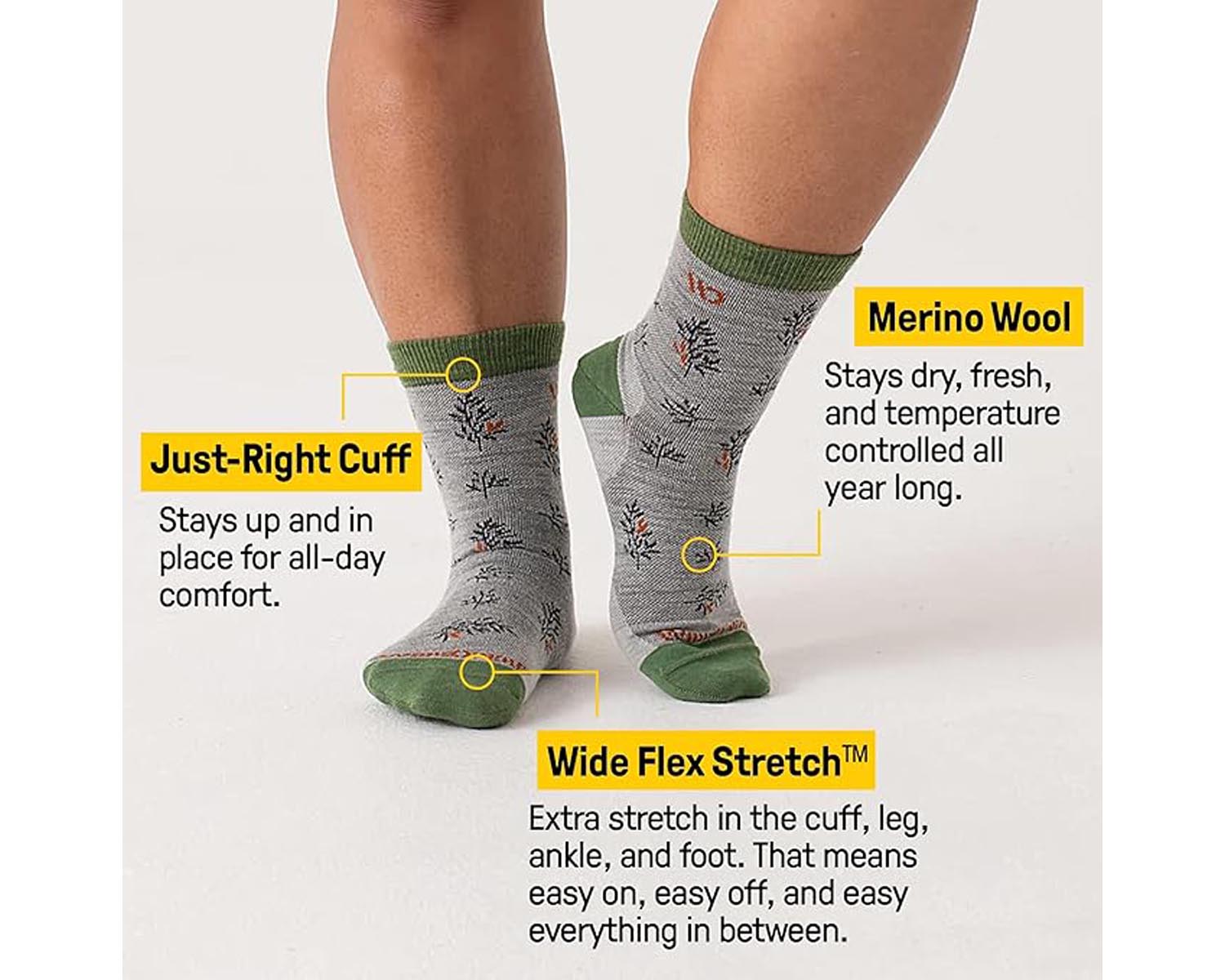 Grey-Womens Foliage Lightweight Micro Crew Sock 2