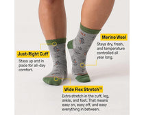 Grey-Womens Foliage Lightweight Micro Crew Sock 2