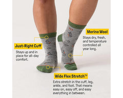 Grey-Womens Foliage Lightweight Micro Crew Sock 2