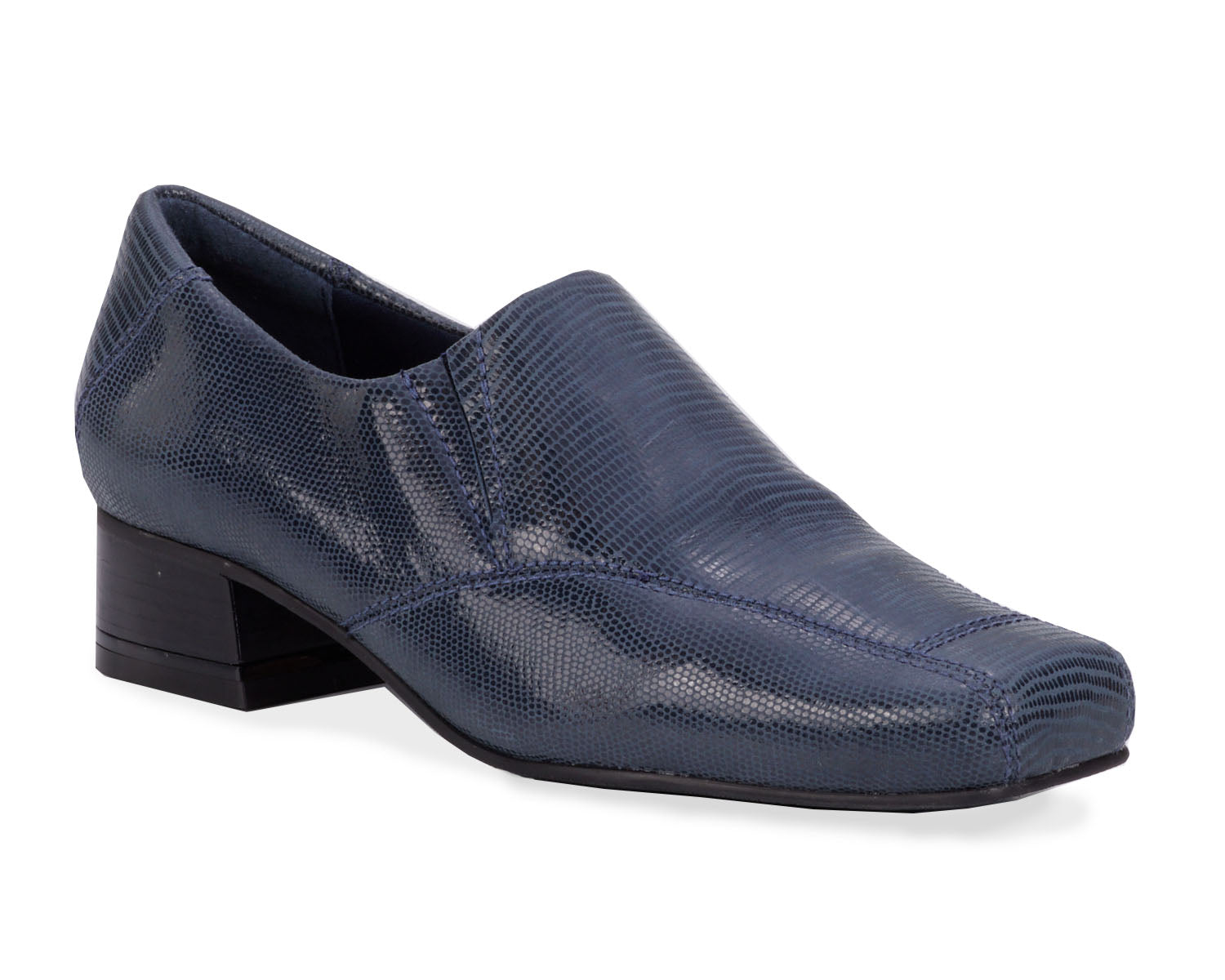 Navy Lizard Print Leather-EAGAN BY ROS HOMMERSON 1