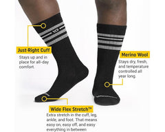 White Navy-Mens Vintage Stripe Cushioned Crew Sock 6