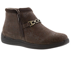 Brown Metallic Foil Leather-BLOSSOM BOOTS - Womens 1