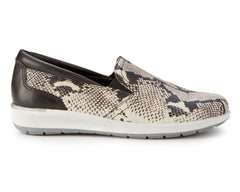 Black Bone Snake Print Leather-WC ORLEANS 4