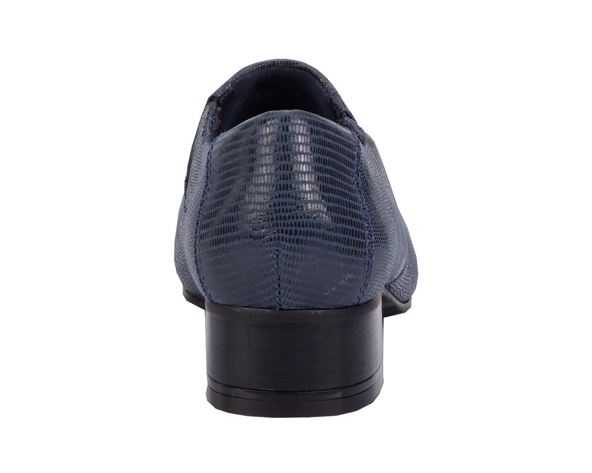 Navy Lizard Print Leather-EAGAN BY ROS HOMMERSON 4