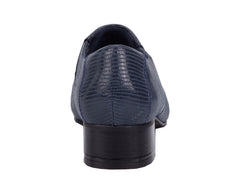 Navy Lizard Print Leather-EAGAN BY ROS HOMMERSON 4