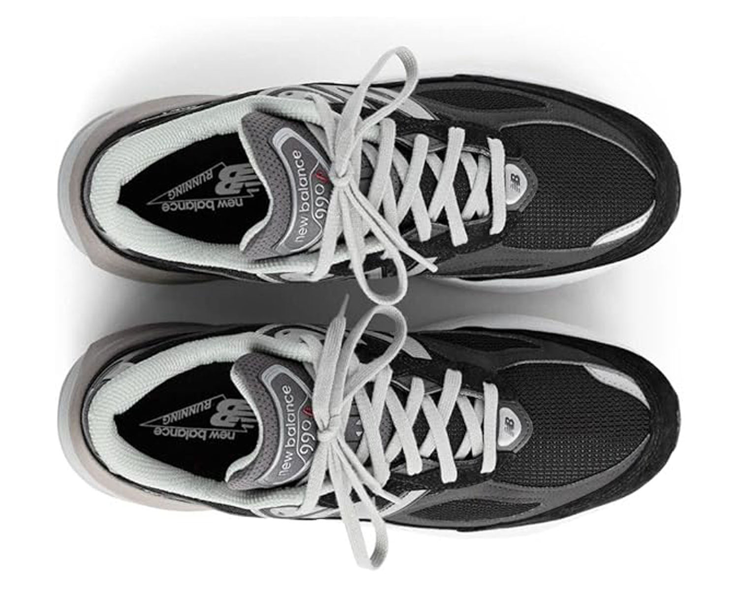 990 Black Suede Combo Bottom View