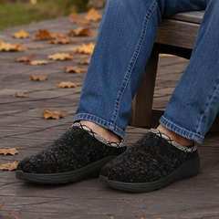 RELAX Black Sweater Fabric On Foot View