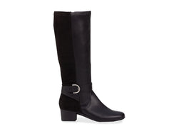 Black Leather  Stretch Suede Fabric-MAX WWS BY ROS HOMMERSON 6