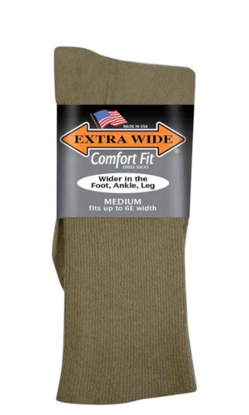 Tan-EXTRA WIDE DRESS SOCK 1