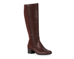 Brown Leather  Stretch Suede Fabric-MIX MS BY ROS HOMMERSON 1