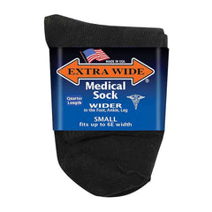 Black-EXTRA WIDE MEDICAL QUARTER SOCK 1