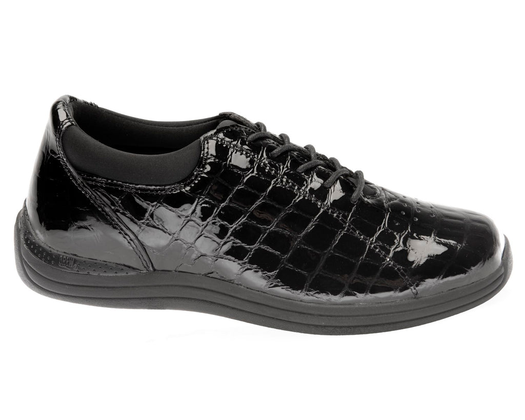Black Croc Patent Leather-Tulip BY DREW 4