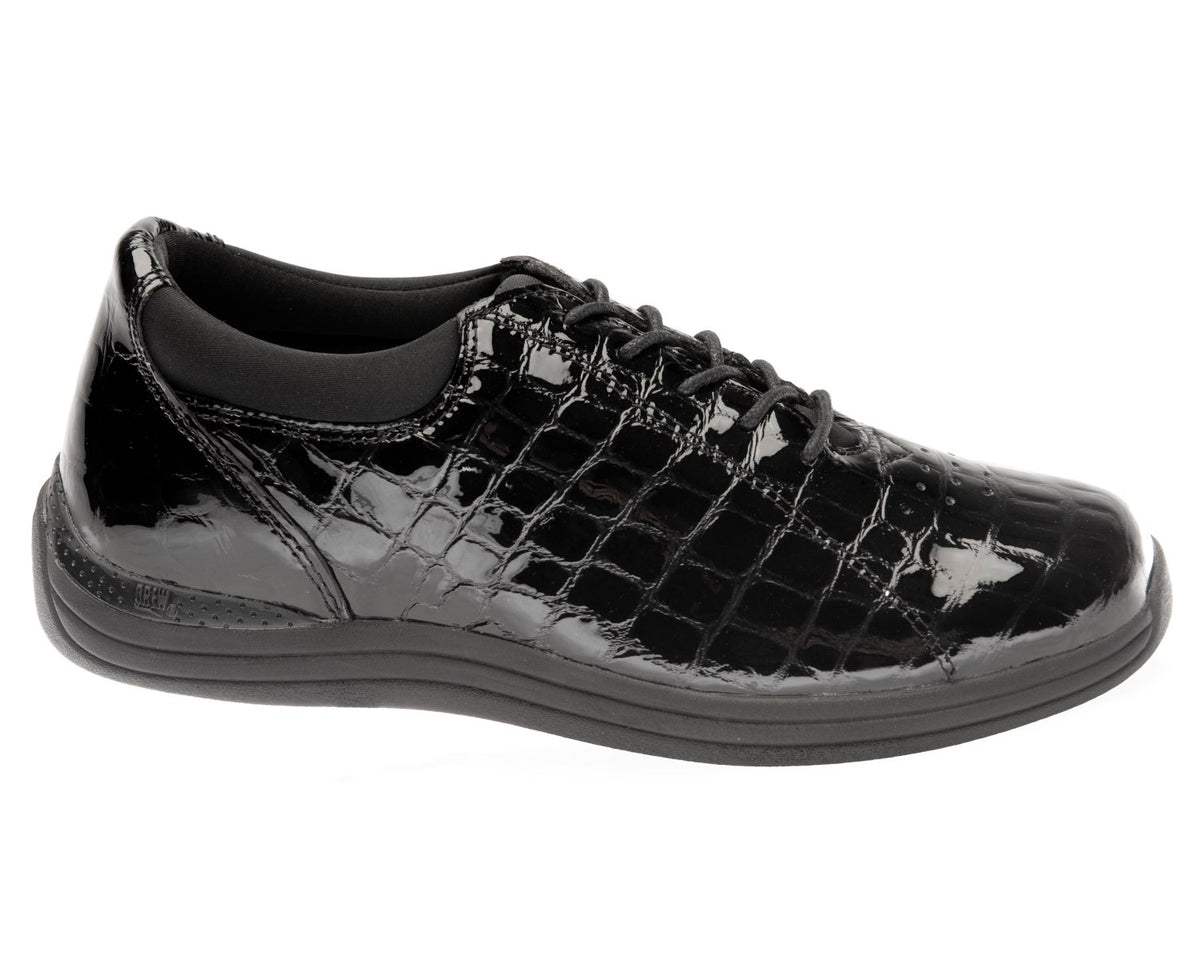 Black Croc Patent Leather-Tulip BY DREW 4
